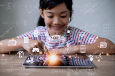 保育現場でタブレットを使うイメージ